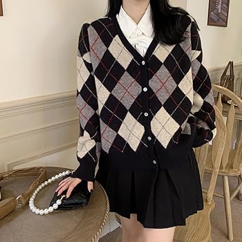 Hyipels Women's Long Sleeve Cardigan Sweater,Cute Y2K Top